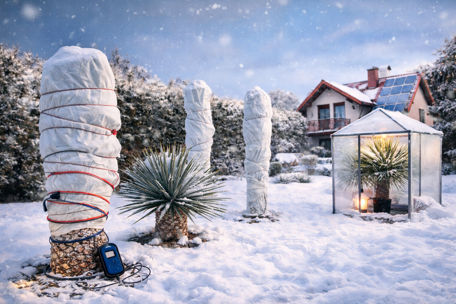 System ogrzewania palm i roślin egzotycznych pozwala bezpiecznie zimować rośliny w polskim klimacie.